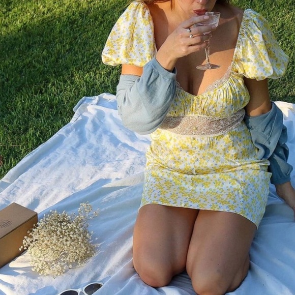 for Love and Lemons FL&L Daffodil Mini Dress S EUC - Picture 2 of 16
